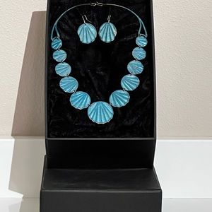 Artist handmade copper necklace and earrings